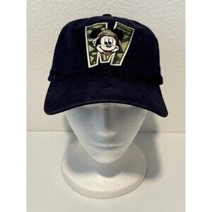 Disney World Animal Kingdom Hat Cap Strap Back Blue Embroidered Vintage Mickey
